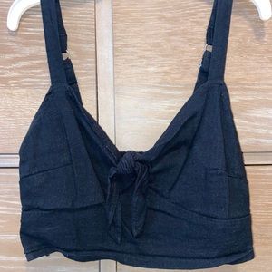 Medium Black Hollister Crop Top